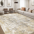 DMOYEST Area Rug Living Room Rugs 9x12 Washable Abstract Grey Carpet