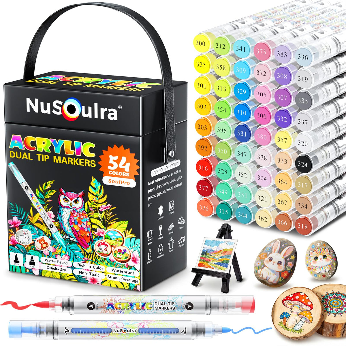 240 Colors Acrylic Paint Markers Brush Tip, Automatic Ink Control