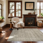 Washable Area Rugs for Living Room: 9x12 Bedroom Rug Boho Vintage Area Rug Stain Resistant Non Slip Low Pile Lightweight Soft Carpets for Dining Room Kitchen Nursery Kids Room Playroom Home Office