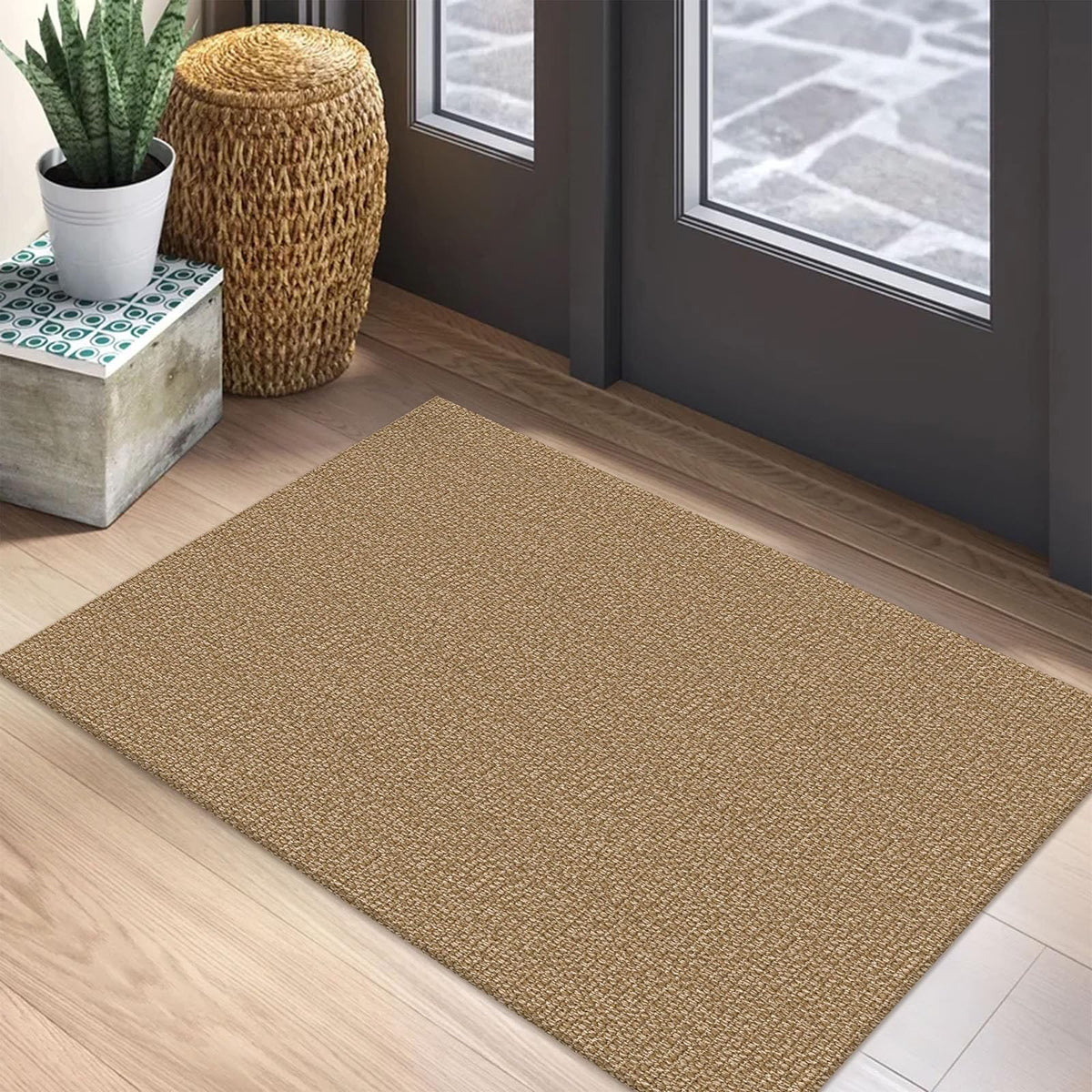 EARTHALL Washable Area Rug, Non Slip Living Room Rug, 5x7 Ft, Sand/Beige