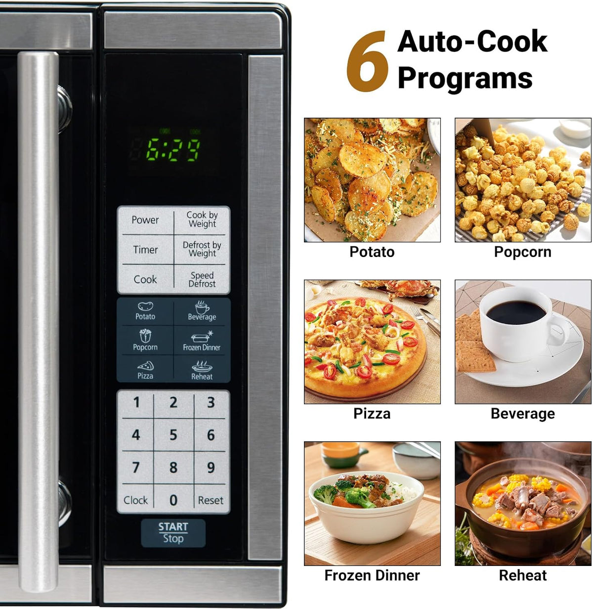 Small Microwave Countertop 0.7 Cu.Ft Compact Microwaves 700W, 6 Auto Menus with One-Touch Express Cook, Child Lock, for Apartment Dorms Small Spaces