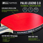Palio Legend 3.0 Table Tennis Racket & Case | ITTF-Approved Advanced Ping Pong Paddle | Maximum Power, Speed & Spin