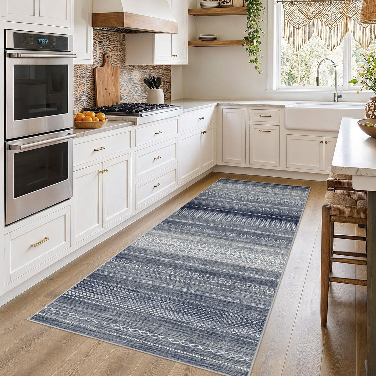 Nakagishi Boho 8x10 Area Rug Living Room Rugs Machine Washable Beige