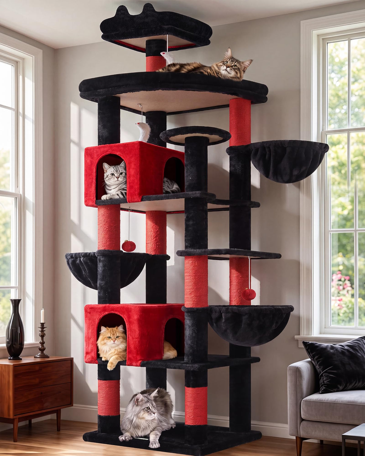 Globlazer 82in Extra Large Cat Tree Tower for Indoor Cats Large Adult, S82