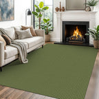 EARTHALL Woven Area Rugs 6x9 Ft Washable Living Room Rugs Non Slip Rubber Backed Dining Room Rug Braided Bedroom Rugs Indoor Floor Carpet for Living Room, Bedroom, Dining Room, Beige/Ivory