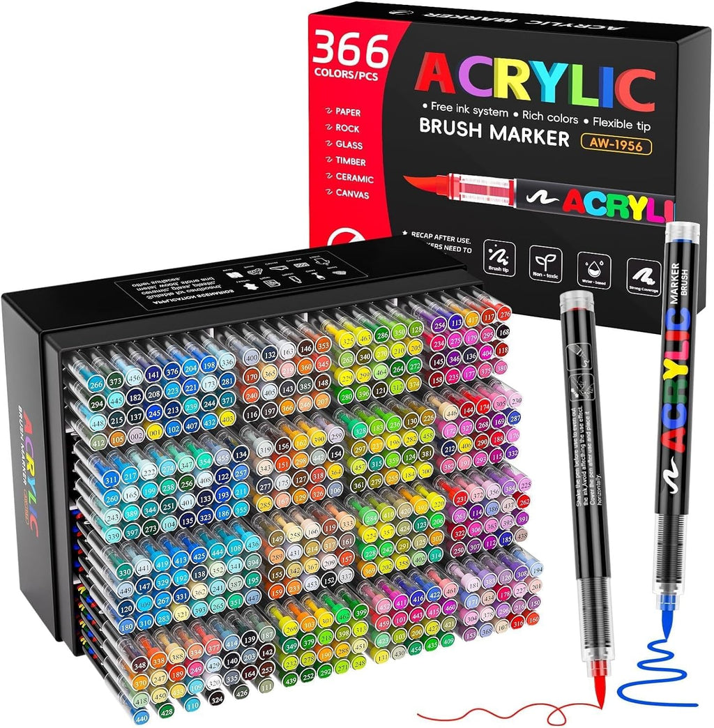 366 Colors Acrylic Paint Marker with Automatic Ink Control System