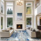 8x10 Area Rugs for Living Room Washable Bedroom Dining Room Blue Grey