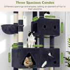 Globlazer Extra Large Cat Tower for Big Cats 20 lbs, 81in, F81, Dark Grey