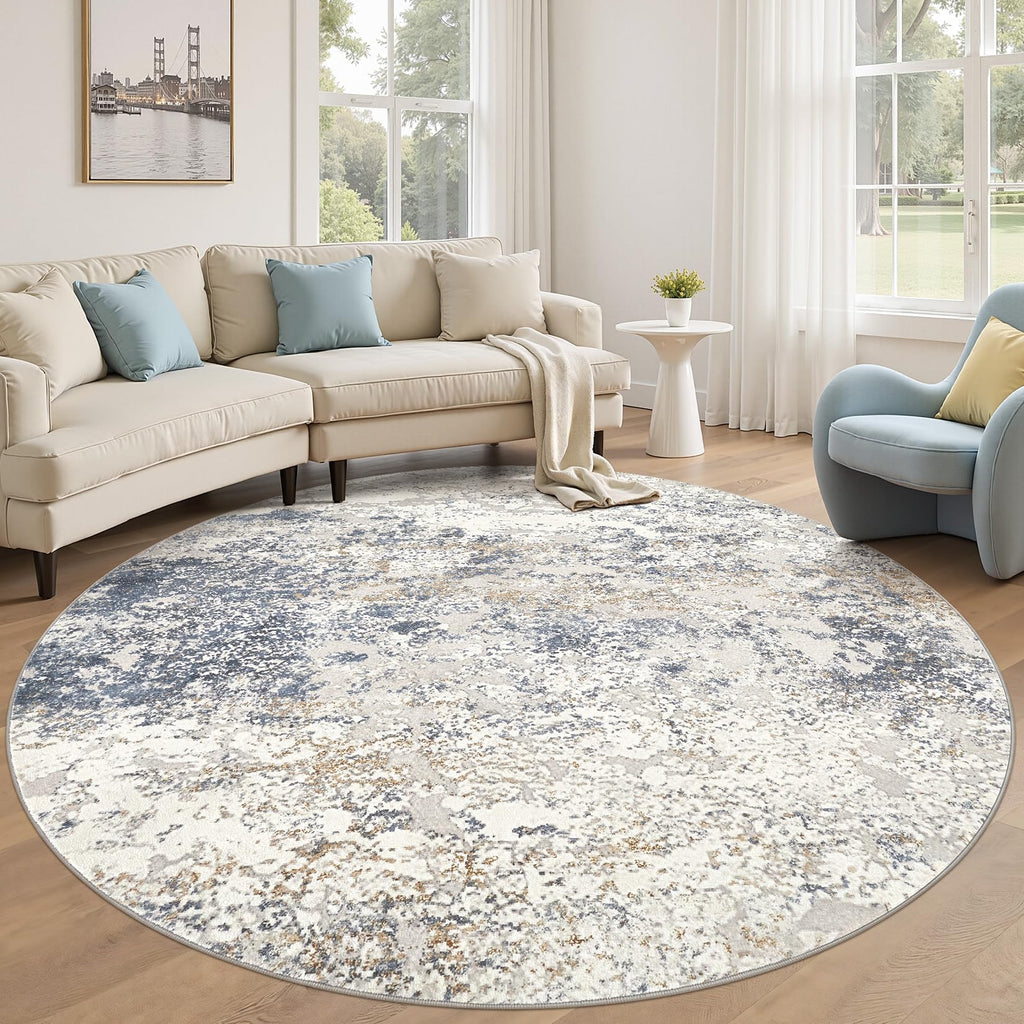 DMOYEST Area Rug Living Room Rugs 9x12 Washable Abstract Grey Carpet