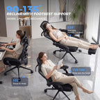 CYKOV Ergonomic Office Chair with Footrest, Reclining Mesh Back, 350 Lbs