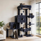 Hey-brother Cat Tree Tower with 3 Condos, Step Climbing Pathway MPJ081G
