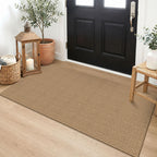 EARTHALL Woven Area Rugs 6x9 Ft Washable Living Room Rugs Non Slip Rubber Backed Dining Room Rug Braided Bedroom Rugs Indoor Floor Carpet for Living Room, Bedroom, Dining Room, Beige/Ivory