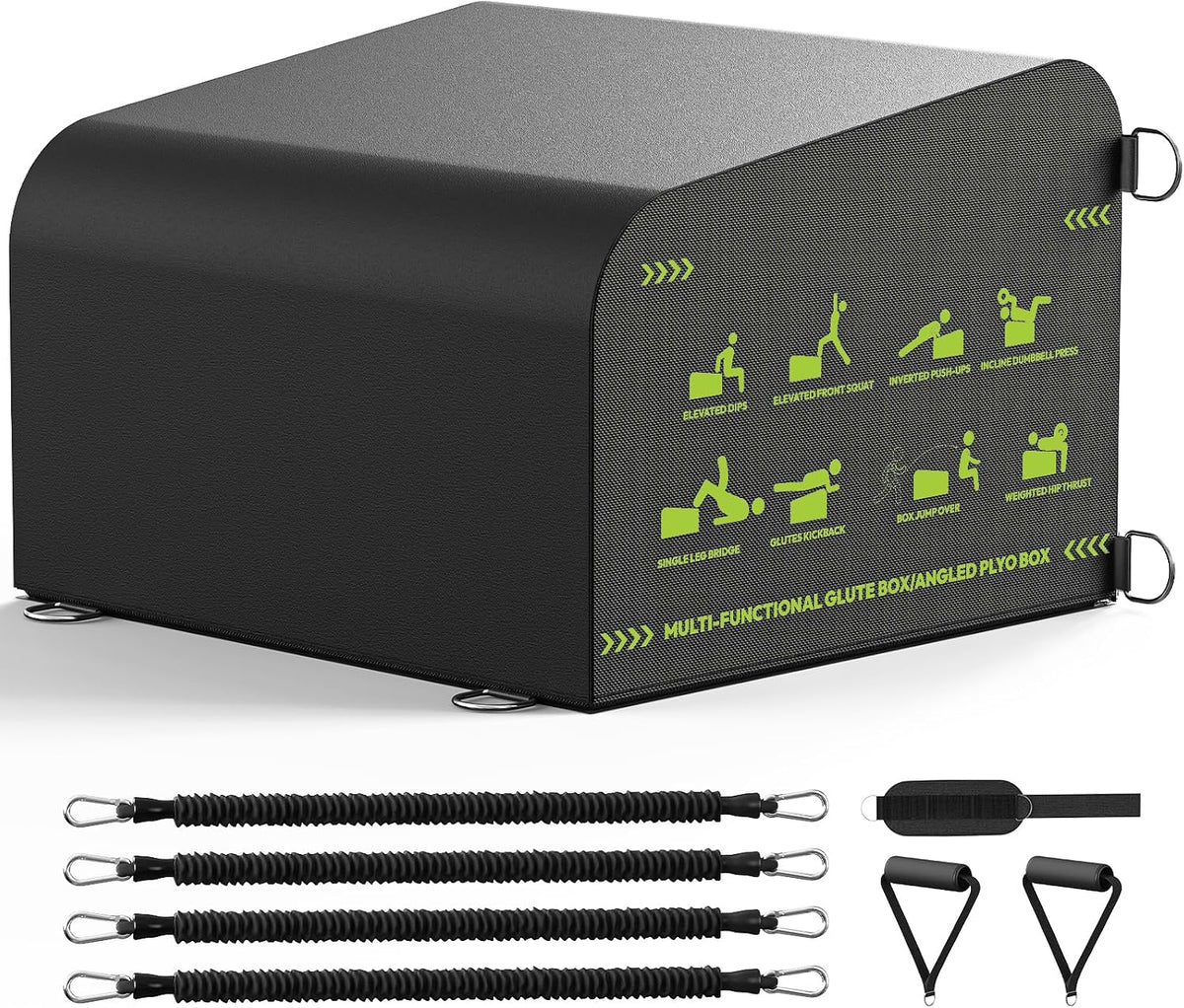 Hip Thrust Box Multifunctional Angled Glute Box for Hip Strength Ab Workout