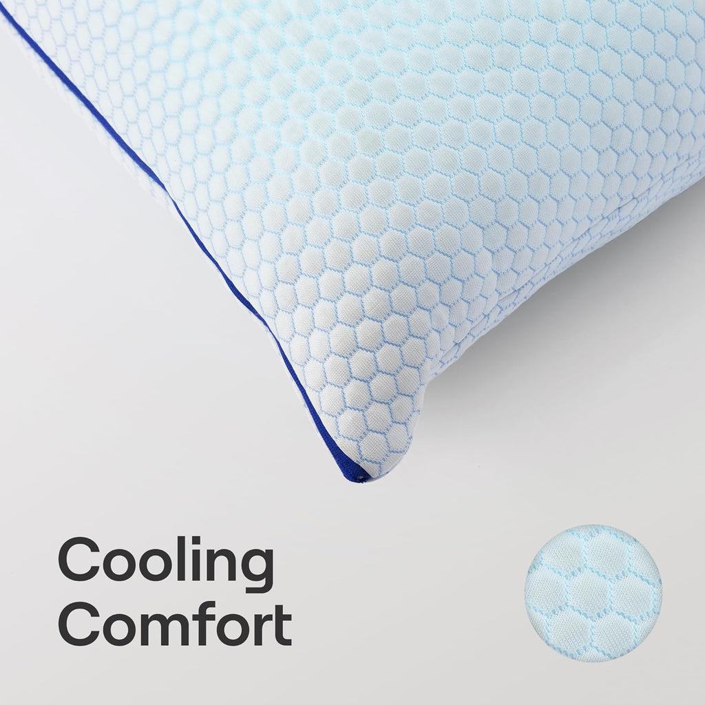 Nectar Tri-Comfort Cooling Pillow, Standard, Premium Memory Foam