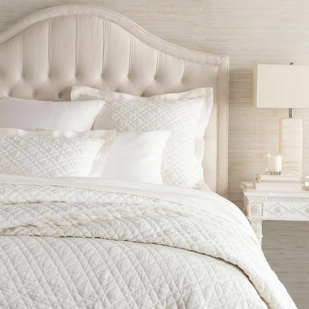 Pine Cone Hill Washed Linen Ivory Solid Linen Quilt, King