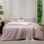 MooMee Queen Duvet Cover Set 100% Extra Long Staple Cotton Cooling Bedding