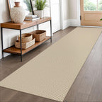 EARTHALL Woven Area Rugs 6x9 Ft Washable Living Room Rugs Non Slip Rubber Backed Dining Room Rug Braided Bedroom Rugs Indoor Floor Carpet for Living Room, Bedroom, Dining Room, Beige/Ivory