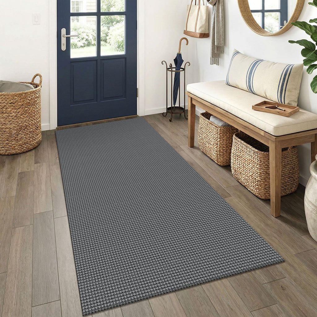 EARTHALL Woven Area Rugs 6x9 Ft Washable Living Room Rugs Non Slip Rubber Backed Dining Room Rug Braided Bedroom Rugs Indoor Floor Carpet for Living Room, Bedroom, Dining Room, Beige/Ivory