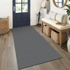 EARTHALL Woven Area Rugs 6x9 Ft Washable Living Room Rugs Non Slip Rubber Backed Dining Room Rug Braided Bedroom Rugs Indoor Floor Carpet for Living Room, Bedroom, Dining Room, Beige/Ivory