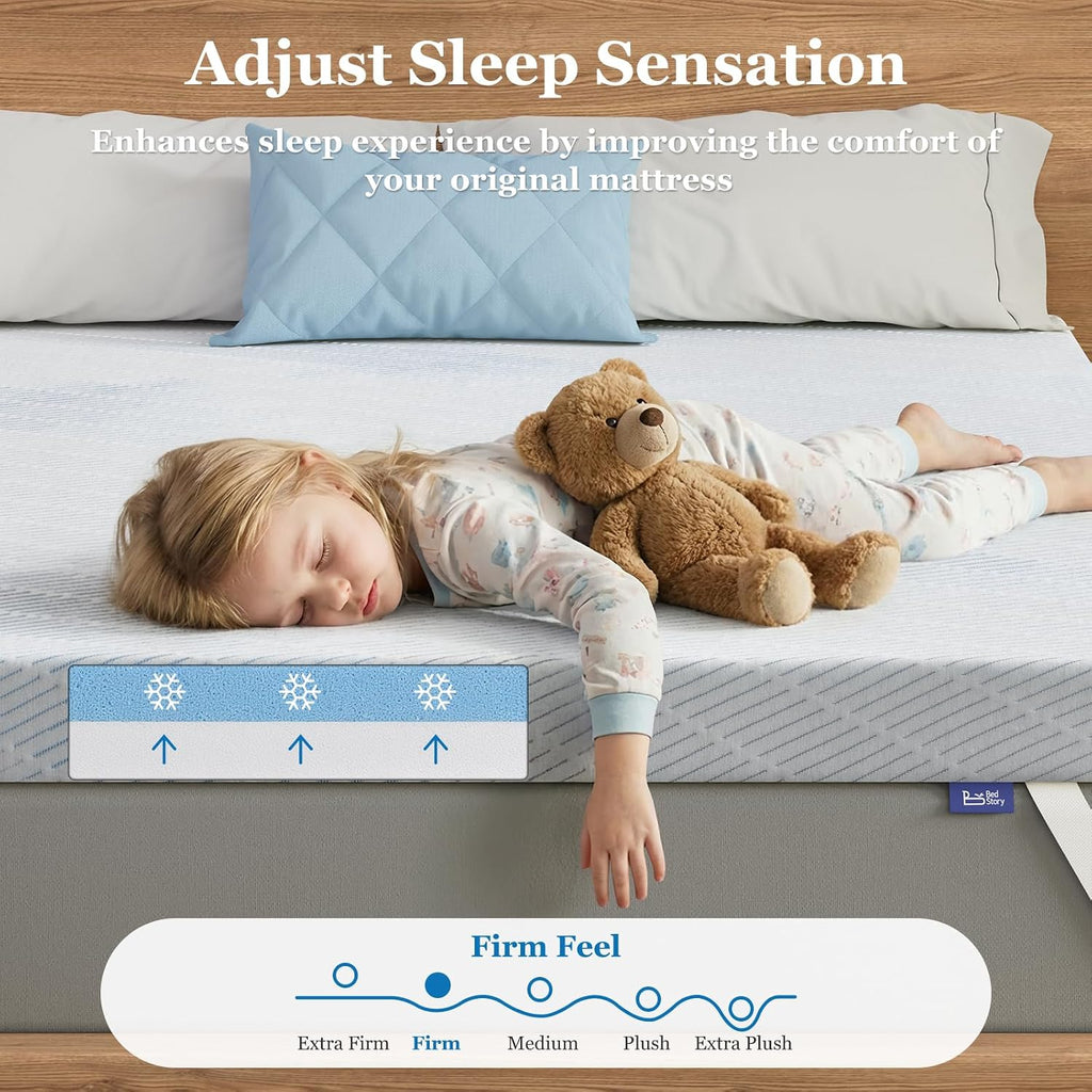 BedStory 3 Inch King Size Firm Mattress Topper, No Odor