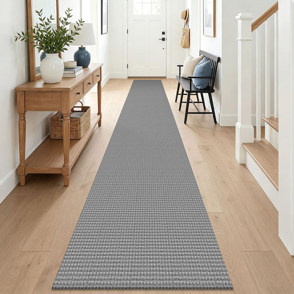 EARTHALL Woven Area Rugs 6x9 Ft Washable Living Room Rugs Non Slip Rubber Backed Dining Room Rug Braided Bedroom Rugs Indoor Floor Carpet for Living Room, Bedroom, Dining Room, Beige/Ivory