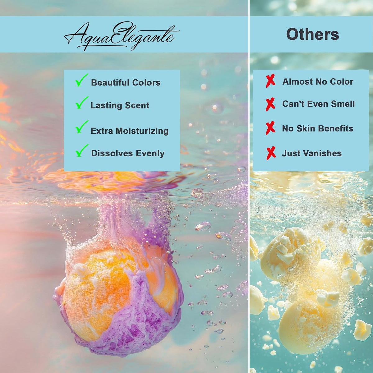 Aqua Elegante Luxury Bath Bombs for Men - Gift Set of 24 Fizzy Bathbombs