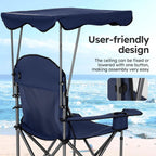 ALPHA CAMP Heavy Duty Canopy Camping Chairs with Adjustable Sunshade