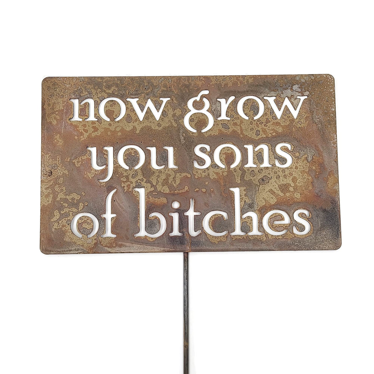 Funny Garden Stake 20 to 33 Inches Tall (Please Don't Die, Large 28" Tall)