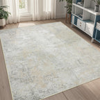 8x10 Area Rugs for Living Room Washable Bedroom Dining Room Blue Grey