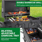 Outvita Extra Large Charcoal BBQ Grill, Two Individual Charcoal Tray
