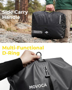 MOVOCA 3 Pack Vacuum Bags for Travel with Pump, Compression Packing Cubes