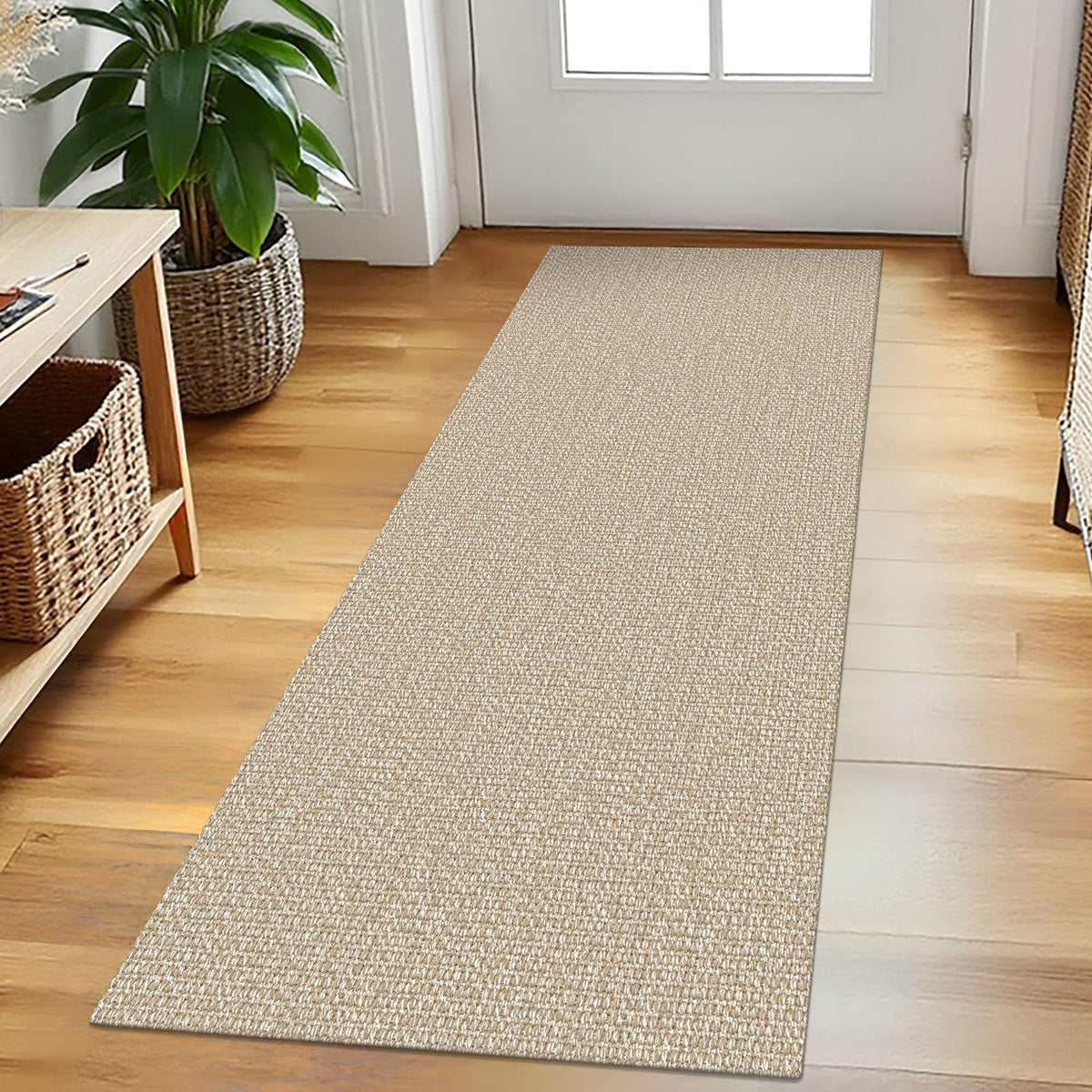 EARTHALL Washable Area Rug, Non Slip Living Room Rug, 5x7 Ft, Sand/Beige