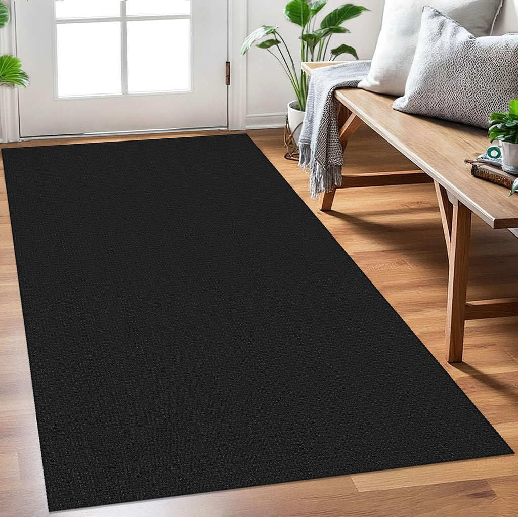 EARTHALL Woven Area Rugs 6x9 Ft Washable Living Room Rugs Non Slip Rubber Backed Dining Room Rug Braided Bedroom Rugs Indoor Floor Carpet for Living Room, Bedroom, Dining Room, Beige/Ivory