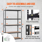 VEVOR Storage Shelves 5-Tier Adjustable 2000 lbs 48"x18"x72" Shelving Unit