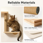 FUKUMARU Cat Wall Shelves, 5 in 1 Set, Beige