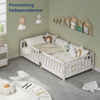 Twin Montessori Floor Bed with Rails