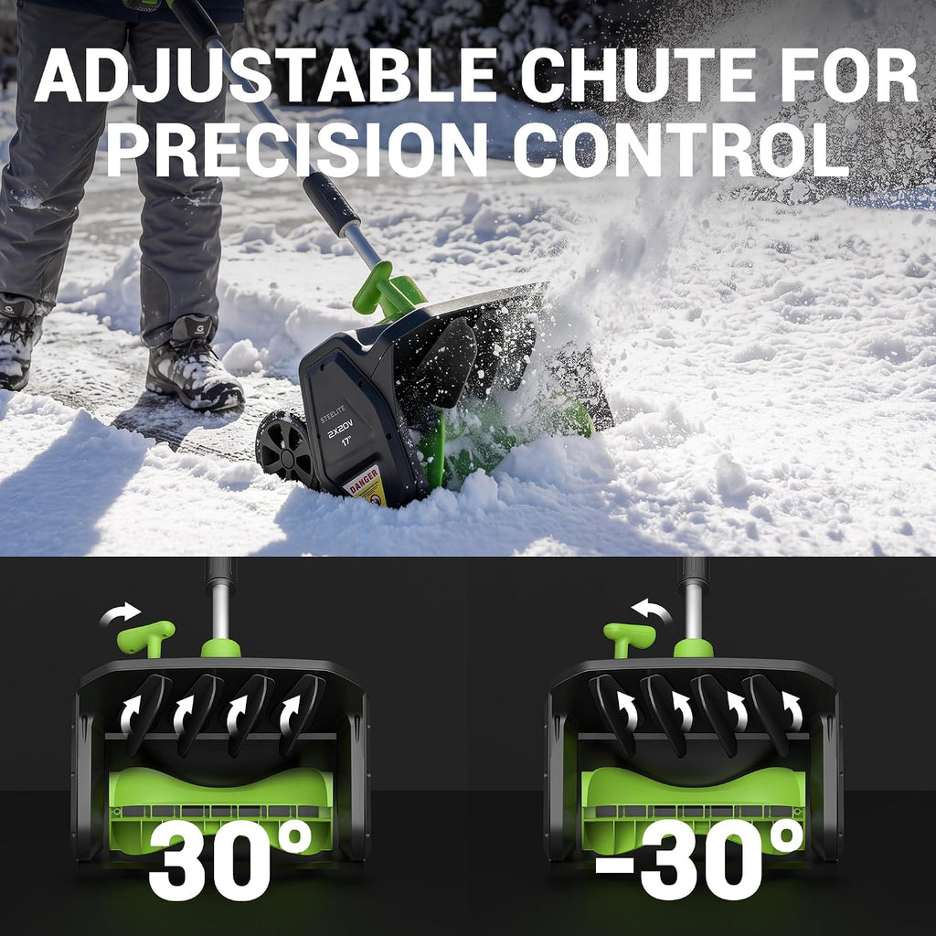 Electric Snow Shovel 2x20V Cordless 17in 1200W Brushless