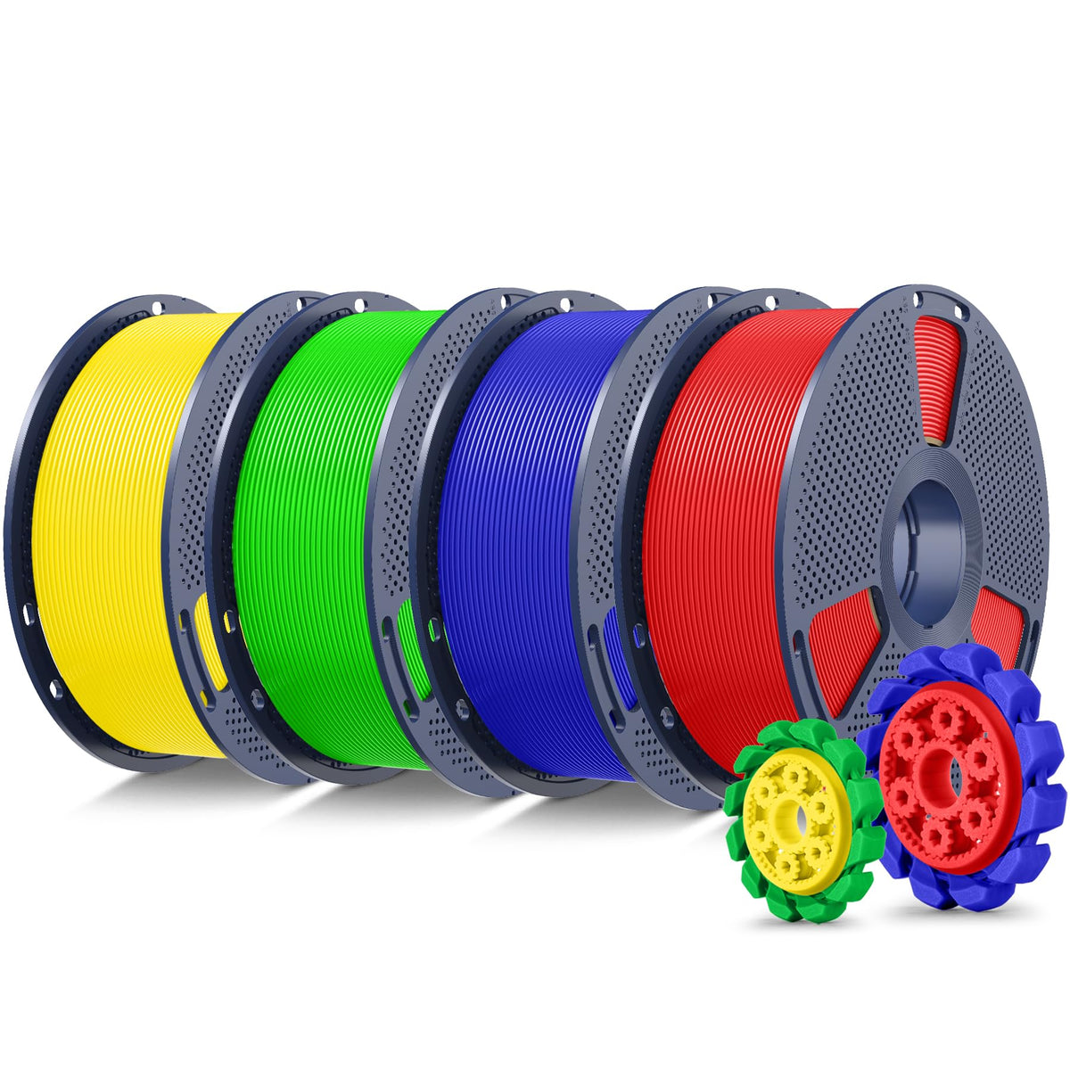 SUNLU PLA+2.0 3D Printer Filament, Multicolor, 10-Pack (10KG)