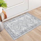 KUTA Vintage Extra Long Runners for Hallways 2.6x18ft Washable Blue White