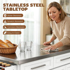 HOMCOM Rolling Kitchen Island Cart with 47" Stainless Steel Top White