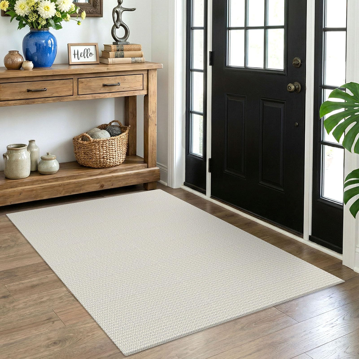EARTHALL Washable Area Rug, Non Slip Living Room Rug, 5x7 Ft, Sand/Beige