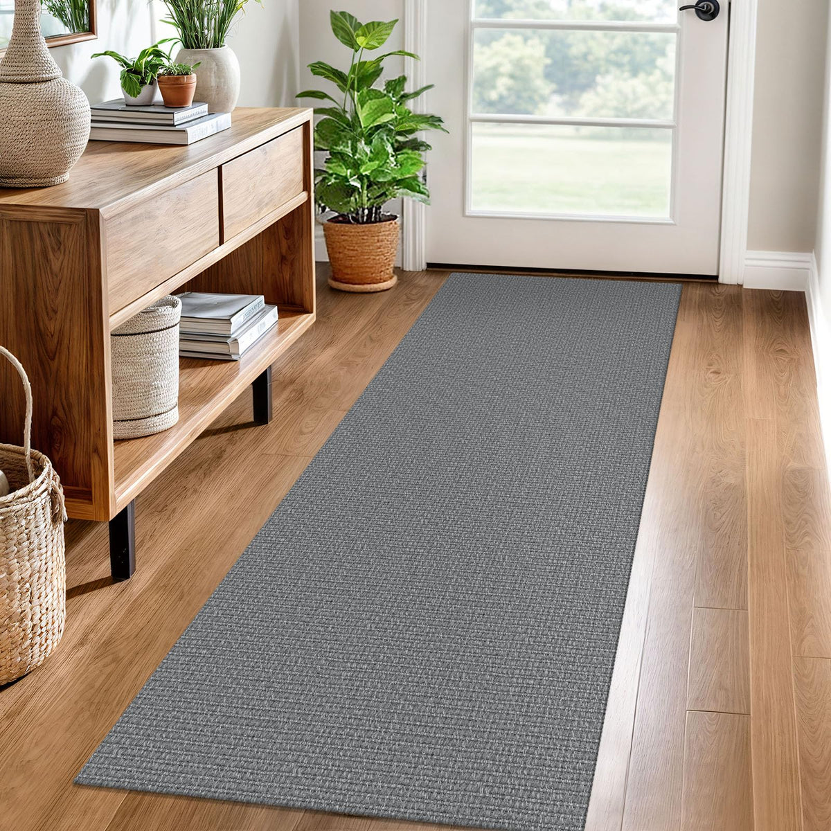 EARTHALL Washable Area Rug, Non Slip Living Room Rug, 5x7 Ft, Sand/Beige