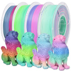 RAMBERY Silk Rainbow PLA 3D Printer Filament Bundle, 10 Colors Total 10kg, 1.75mm Multicolor Gradient 3D Printing Filament for Most FDM 3D Printers, 1KG Spool (2.2lbs) x 10 PCS