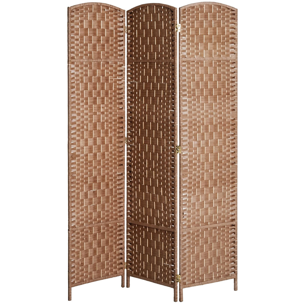 HOMCOM Room Divider 4-Panel, 6FT-Tall Folding Privacy Screen, Natural