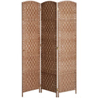 HOMCOM Room Divider 4-Panel, 6FT-Tall Folding Privacy Screen, Natural