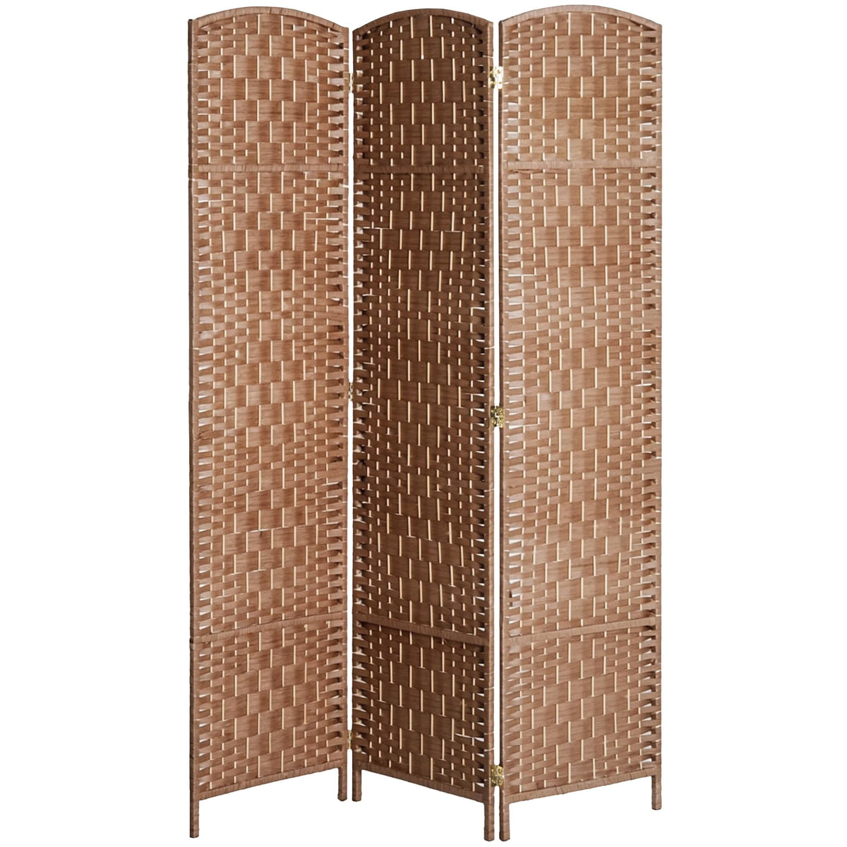 HOMCOM Room Divider 4-Panel, 6FT-Tall Folding Privacy Screen, Natural