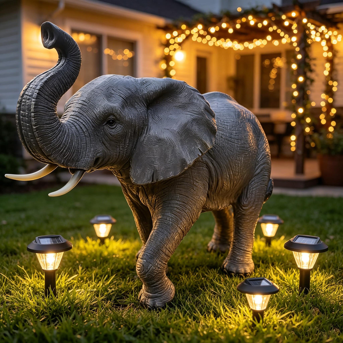 26.38" Realistic Gorilla Garden Statue, Durable Resin Silverback Figurine for Outdoor Yard Patio, Wildlife Decor Sculpture with Silver Chest Patch, Unique Gift for Animal Lovers