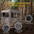 FUNHORUN Hunting Blind 270/360 See Through Deer Blind, Pop Up Ground Blind