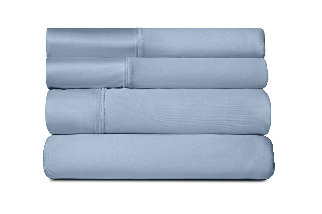 SHEEX Active Comfort Anti-Wrinkle Cooling Sheets, King/Cal King, Blue Sky