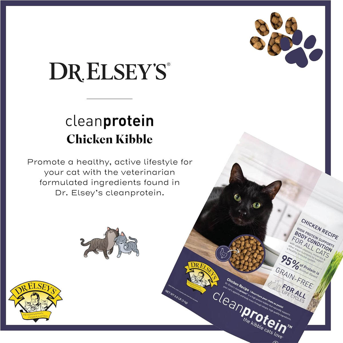 Dr. Elsey's cleanprotein Chicken Cat Kibble 6.6 lb. Bag